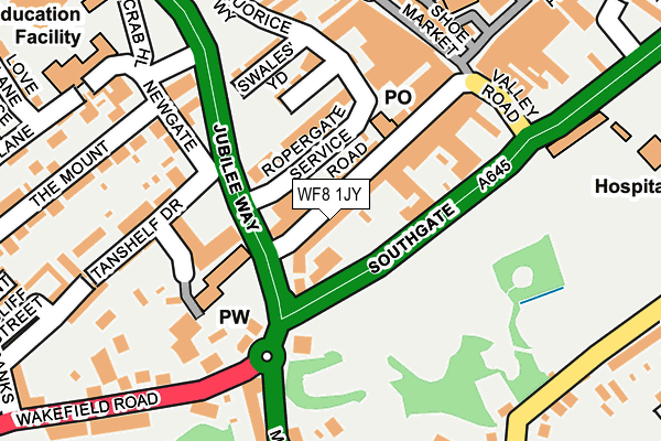 WF8 1JY map - OS OpenMap – Local (Ordnance Survey) WF8 1JY map - OS OpenMap – Local (Ordnance Survey)