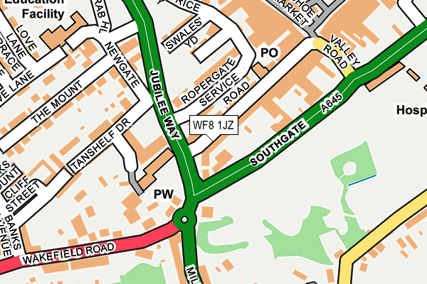 WF8 1JZ map - OS OpenMap – Local (Ordnance Survey) WF8 1JZ map - OS OpenMap – Local (Ordnance Survey)