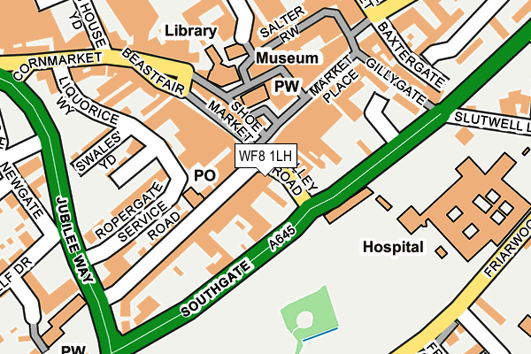 WF8 1LH map - OS OpenMap – Local (Ordnance Survey) WF8 1LH map - OS OpenMap – Local (Ordnance Survey)