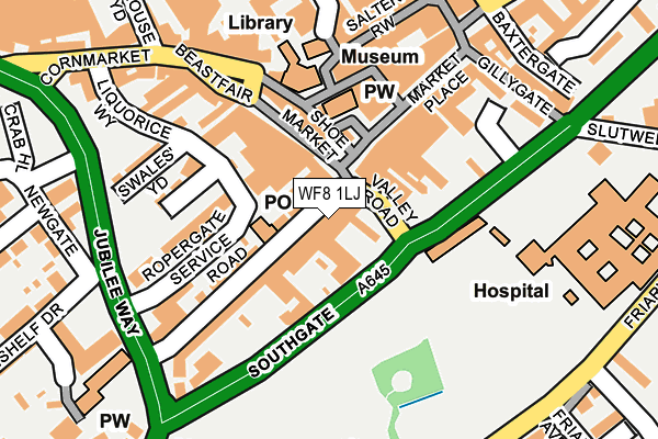 WF8 1LJ map - OS OpenMap – Local (Ordnance Survey) WF8 1LJ map - OS OpenMap – Local (Ordnance Survey)