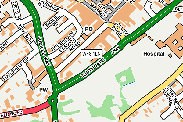 WF8 1LN map - OS OpenMap – Local (Ordnance Survey)