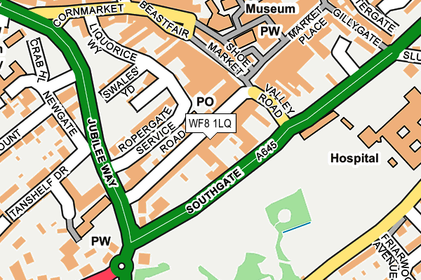 WF8 1LQ map - OS OpenMap – Local (Ordnance Survey) WF8 1LQ map - OS OpenMap – Local (Ordnance Survey)