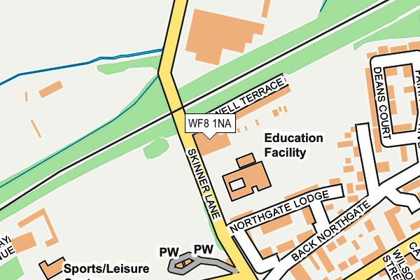 WF8 1NA map - OS OpenMap – Local (Ordnance Survey) WF8 1NA map - OS OpenMap – Local (Ordnance Survey)