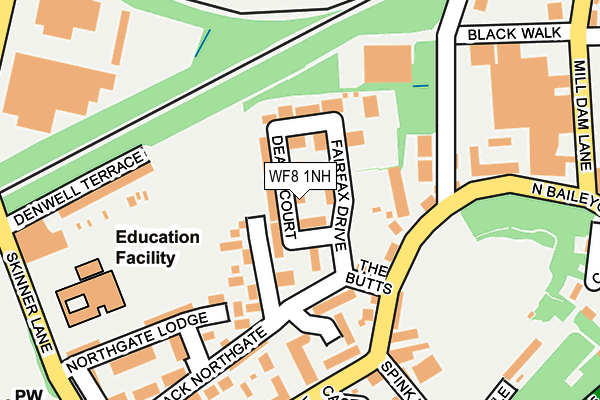 WF8 1NH map - OS OpenMap – Local (Ordnance Survey) WF8 1NH map - OS OpenMap – Local (Ordnance Survey)