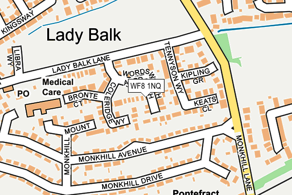 WF8 1NQ map - OS OpenMap – Local (Ordnance Survey) WF8 1NQ map - OS OpenMap – Local (Ordnance Survey)