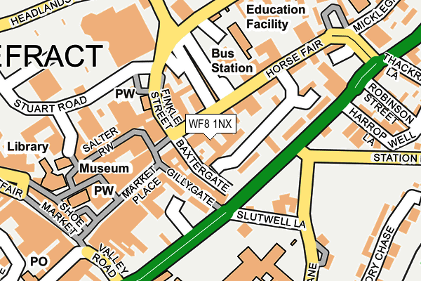 WF8 1NX map - OS OpenMap – Local (Ordnance Survey) WF8 1NX map - OS OpenMap – Local (Ordnance Survey)