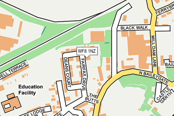WF8 1NZ map - OS OpenMap – Local (Ordnance Survey) WF8 1NZ map - OS OpenMap – Local (Ordnance Survey)