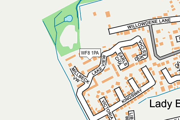WF8 1PA map - OS OpenMap – Local (Ordnance Survey) WF8 1PA map - OS OpenMap – Local (Ordnance Survey)
