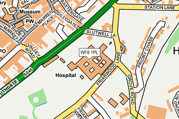 WF8 1PL map - OS OpenMap – Local (Ordnance Survey) WF8 1PL map - OS OpenMap – Local (Ordnance Survey)