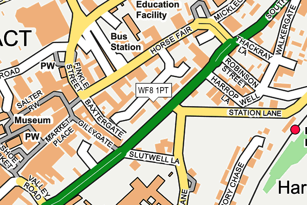 WF8 1PT map - OS OpenMap – Local (Ordnance Survey) WF8 1PT map - OS OpenMap – Local (Ordnance Survey)