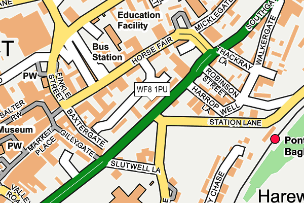 WF8 1PU map - OS OpenMap – Local (Ordnance Survey) WF8 1PU map - OS OpenMap – Local (Ordnance Survey)