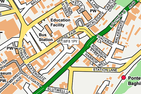 WF8 1PY map - OS OpenMap – Local (Ordnance Survey) WF8 1PY map - OS OpenMap – Local (Ordnance Survey)