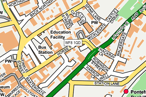 WF8 1QD map - OS OpenMap – Local (Ordnance Survey) WF8 1QD map - OS OpenMap – Local (Ordnance Survey)