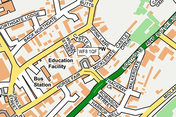 WF8 1QF map - OS OpenMap – Local (Ordnance Survey) WF8 1QF map - OS OpenMap – Local (Ordnance Survey)