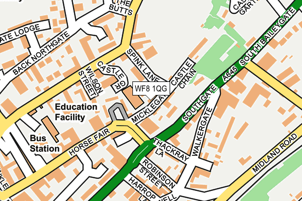 WF8 1QG map - OS OpenMap – Local (Ordnance Survey) WF8 1QG map - OS OpenMap – Local (Ordnance Survey)