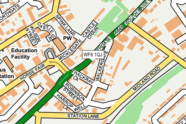 WF8 1QJ map - OS OpenMap – Local (Ordnance Survey) WF8 1QJ map - OS OpenMap – Local (Ordnance Survey)