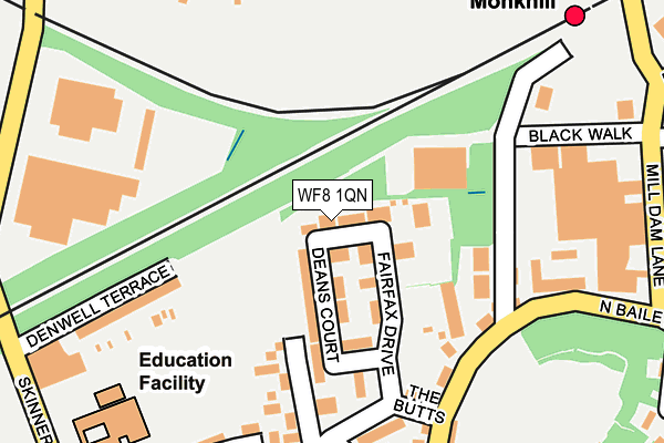 WF8 1QN map - OS OpenMap – Local (Ordnance Survey) WF8 1QN map - OS OpenMap – Local (Ordnance Survey)