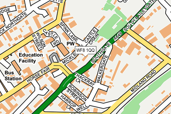 WF8 1QQ map - OS OpenMap – Local (Ordnance Survey) WF8 1QQ map - OS OpenMap – Local (Ordnance Survey)