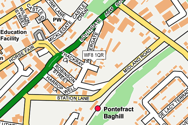 WF8 1QR map - OS OpenMap – Local (Ordnance Survey) WF8 1QR map - OS OpenMap – Local (Ordnance Survey)