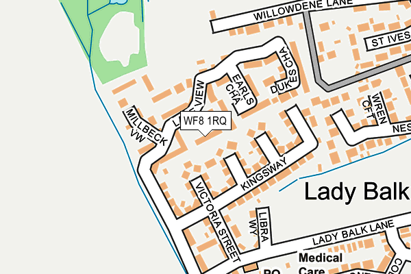 WF8 1RQ map - OS OpenMap – Local (Ordnance Survey) WF8 1RQ map - OS OpenMap – Local (Ordnance Survey)