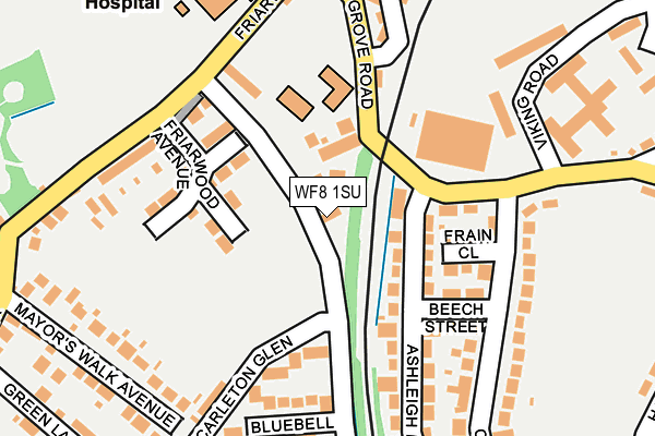 WF8 1SU map - OS OpenMap – Local (Ordnance Survey) WF8 1SU map - OS OpenMap – Local (Ordnance Survey)