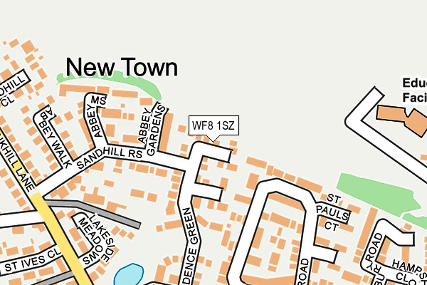 WF8 1SZ map - OS OpenMap – Local (Ordnance Survey) WF8 1SZ map - OS OpenMap – Local (Ordnance Survey)