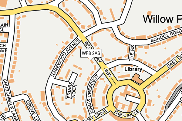 WF8 2AS map - OS OpenMap – Local (Ordnance Survey) WF8 2AS map - OS OpenMap – Local (Ordnance Survey)