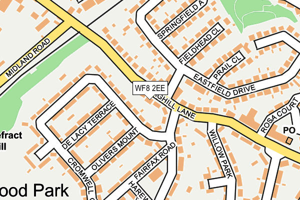 WF8 2EE map - OS OpenMap – Local (Ordnance Survey) WF8 2EE map - OS OpenMap – Local (Ordnance Survey)