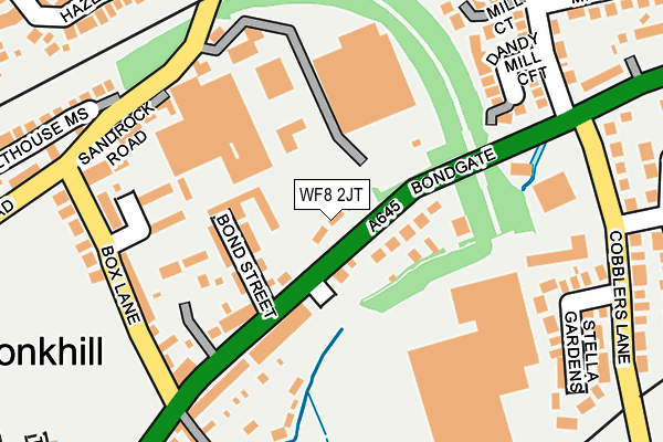 WF8 2JT map - OS OpenMap – Local (Ordnance Survey) WF8 2JT map - OS OpenMap – Local (Ordnance Survey)