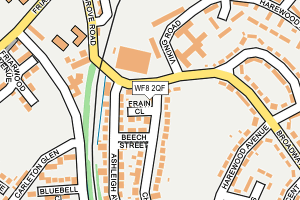 WF8 2QF map - OS OpenMap – Local (Ordnance Survey) WF8 2QF map - OS OpenMap – Local (Ordnance Survey)
