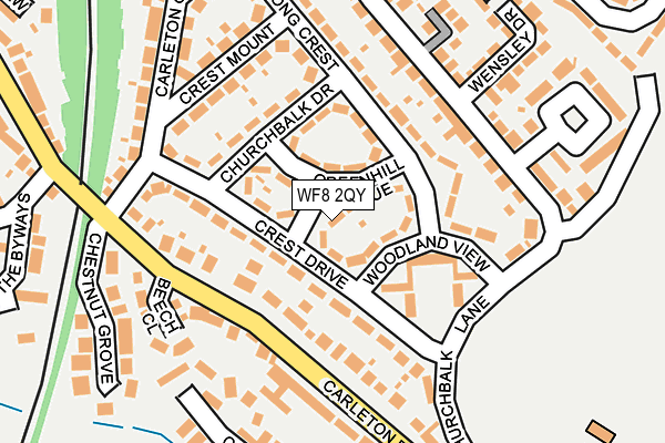 WF8 2QY map - OS OpenMap – Local (Ordnance Survey) WF8 2QY map - OS OpenMap – Local (Ordnance Survey)