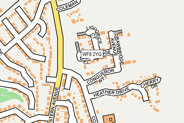 WF8 2YQ map - OS OpenMap – Local (Ordnance Survey) WF8 2YQ map - OS OpenMap – Local (Ordnance Survey)