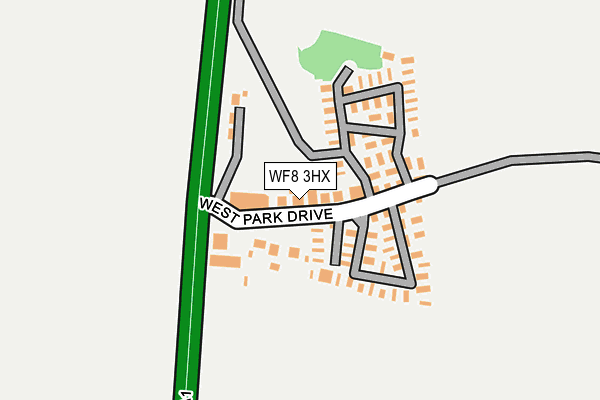 WF8 3HX map - OS OpenMap – Local (Ordnance Survey) WF8 3HX map - OS OpenMap – Local (Ordnance Survey)