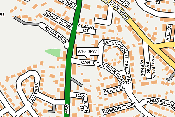 WF8 3PW map - OS OpenMap – Local (Ordnance Survey) WF8 3PW map - OS OpenMap – Local (Ordnance Survey)