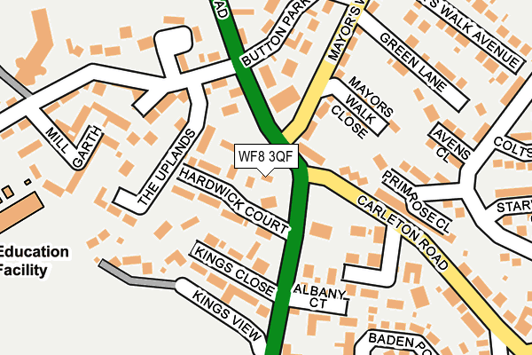 WF8 3QF map - OS OpenMap – Local (Ordnance Survey) WF8 3QF map - OS OpenMap – Local (Ordnance Survey)