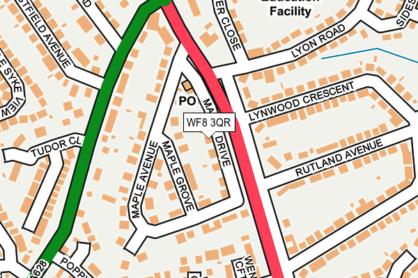 WF8 3QR map - OS OpenMap – Local (Ordnance Survey)