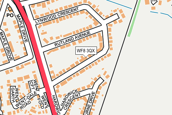 WF8 3QX map - OS OpenMap – Local (Ordnance Survey) WF8 3QX map - OS OpenMap – Local (Ordnance Survey)