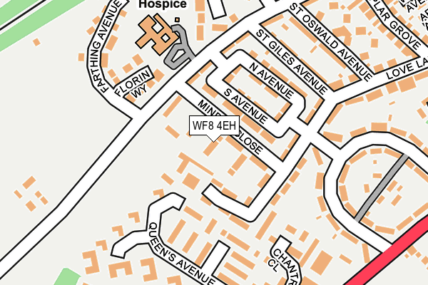 WF8 4EH map - OS OpenMap – Local (Ordnance Survey) WF8 4EH map - OS OpenMap – Local (Ordnance Survey)