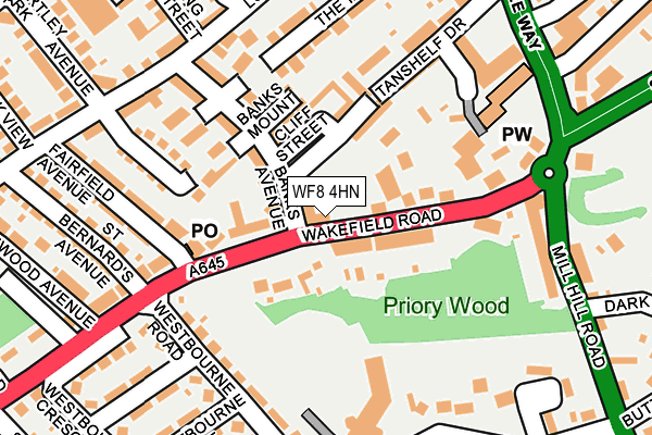 WF8 4HN map - OS OpenMap – Local (Ordnance Survey)