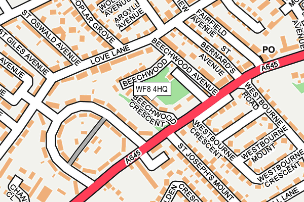 WF8 4HQ map - OS OpenMap – Local (Ordnance Survey) WF8 4HQ map - OS OpenMap – Local (Ordnance Survey)