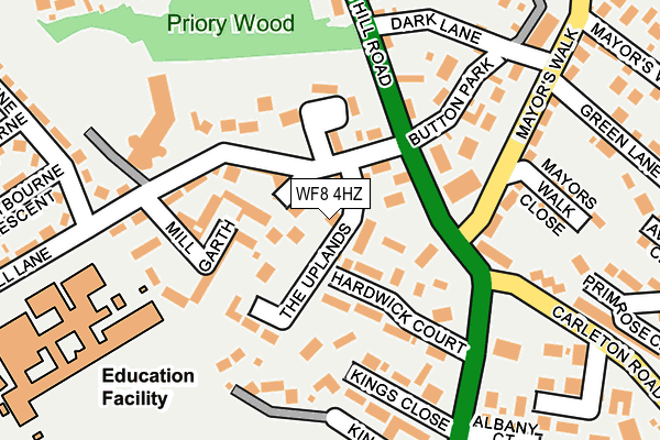 WF8 4HZ map - OS OpenMap – Local (Ordnance Survey) WF8 4HZ map - OS OpenMap – Local (Ordnance Survey)