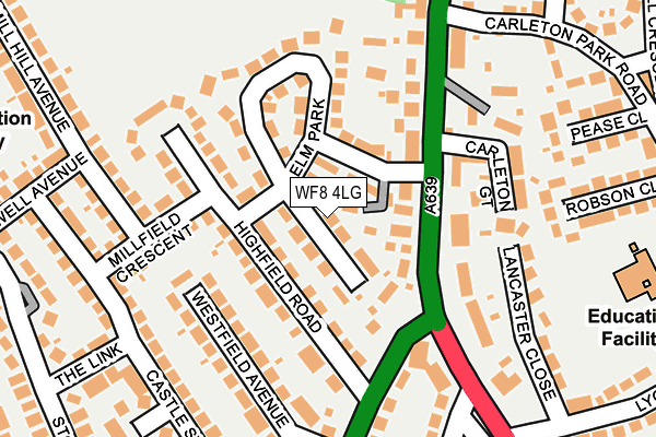 WF8 4LG map - OS OpenMap – Local (Ordnance Survey) WF8 4LG map - OS OpenMap – Local (Ordnance Survey)