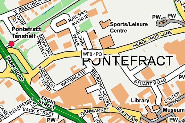 WF8 4PQ map - OS OpenMap – Local (Ordnance Survey) WF8 4PQ map - OS OpenMap – Local (Ordnance Survey)