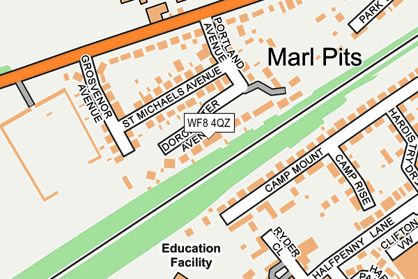 WF8 4QZ map - OS OpenMap – Local (Ordnance Survey) WF8 4QZ map - OS OpenMap – Local (Ordnance Survey)