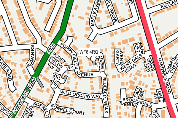 WF8 4RQ map - OS OpenMap – Local (Ordnance Survey) WF8 4RQ map - OS OpenMap – Local (Ordnance Survey)