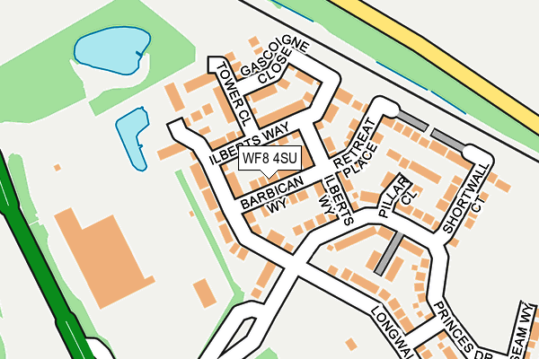 WF8 4SU map - OS OpenMap – Local (Ordnance Survey) WF8 4SU map - OS OpenMap – Local (Ordnance Survey)