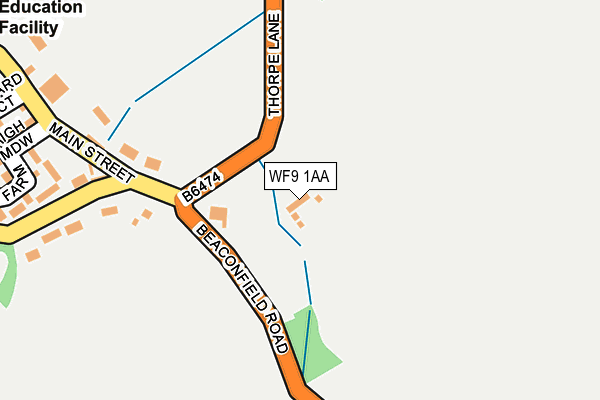 WF9 1AA map - OS OpenMap – Local (Ordnance Survey) WF9 1AA map - OS OpenMap – Local (Ordnance Survey)
