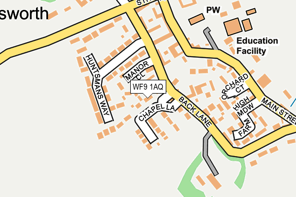 WF9 1AQ map - OS OpenMap – Local (Ordnance Survey) WF9 1AQ map - OS OpenMap – Local (Ordnance Survey)