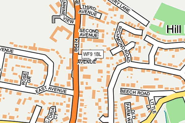 WF9 1BL map - OS OpenMap – Local (Ordnance Survey) WF9 1BL map - OS OpenMap – Local (Ordnance Survey)