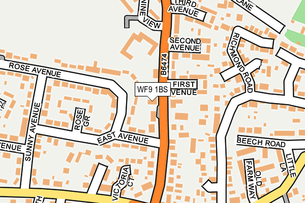 WF9 1BS map - OS OpenMap – Local (Ordnance Survey) WF9 1BS map - OS OpenMap – Local (Ordnance Survey)